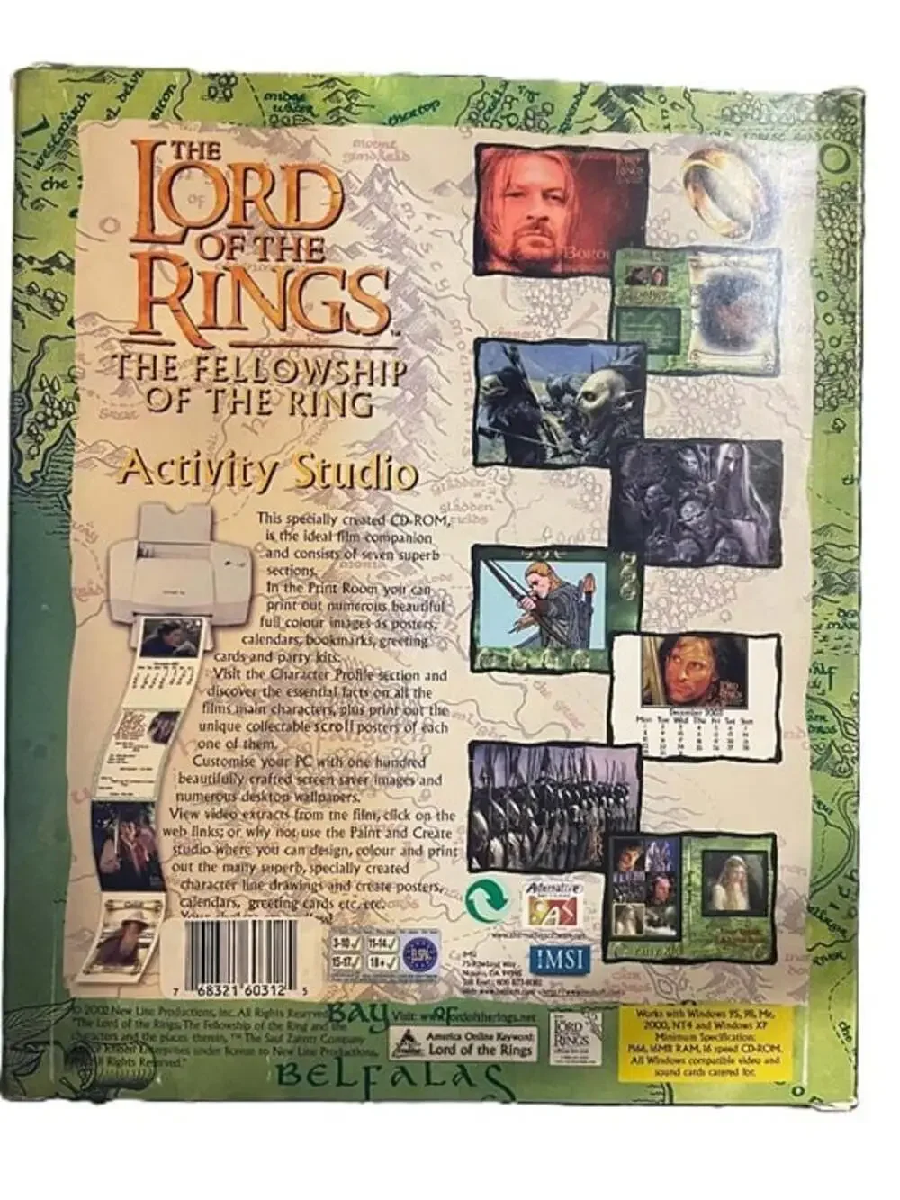 Vintage Lord of the Rings Fellowship Ring Activity Studio PC CD-ROM 2000 Big Box